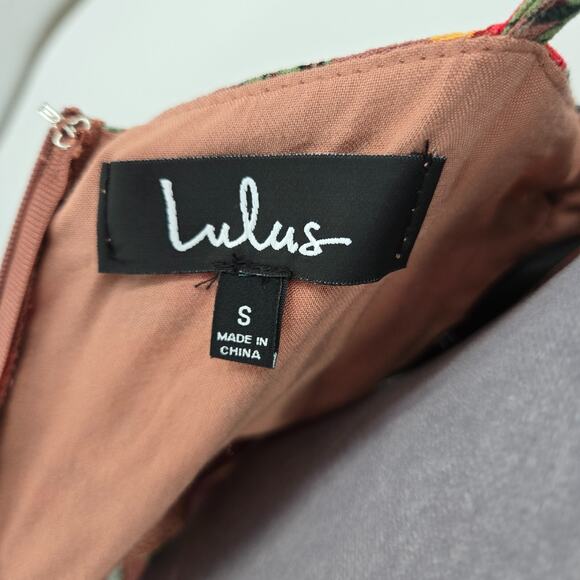 Lulus Dress Womens Small Terracotta Floral Maxi Back Zip Lined Beach Resort New - Picture 4 of 15